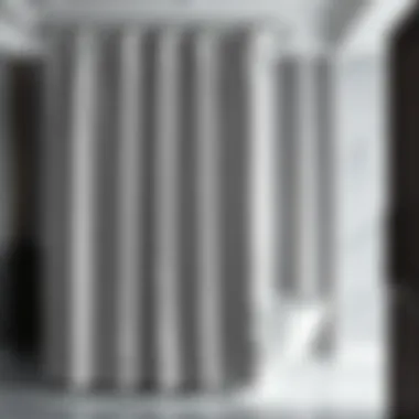 Luxurious silver shower curtain enhancing bathroom elegance