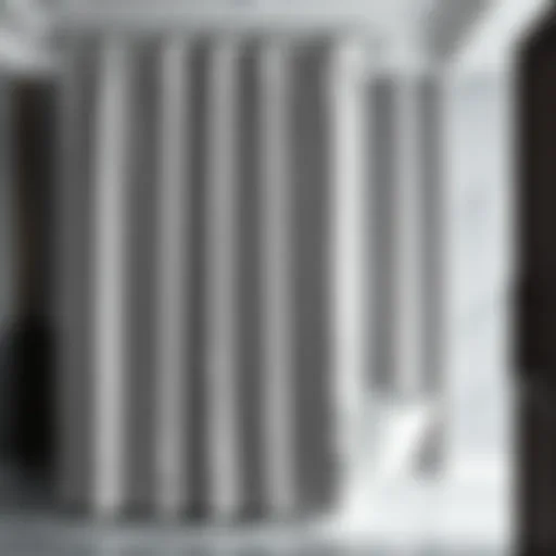 Luxurious silver shower curtain enhancing bathroom elegance