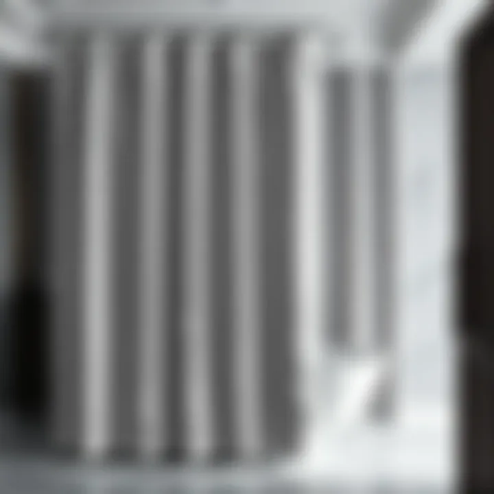 Luxurious silver shower curtain enhancing bathroom elegance