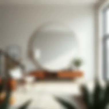 Contemporary giant mirror enhancing a minimalist space