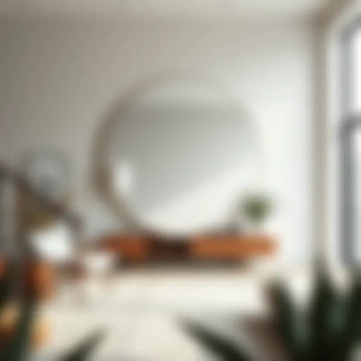 Contemporary giant mirror enhancing a minimalist space