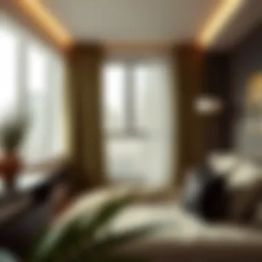 Olive green blackout curtains enhancing the ambiance of a cozy bedroom