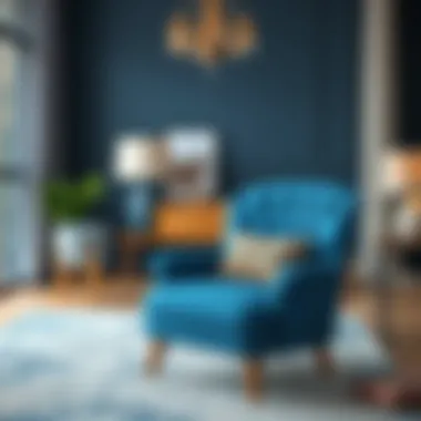 Customized Blue Fabric Chair Design Options A customized blue fabric chair showcasing unique design options.