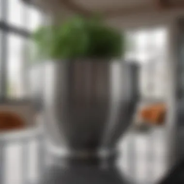 The Elegance of a Polished Giant Pot Large stainless steel pot with shiny exterior
