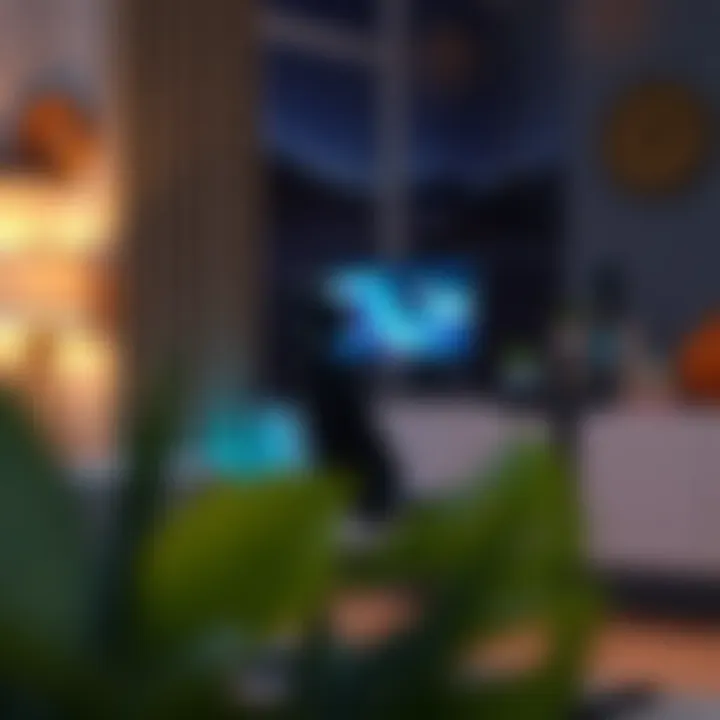 Stylish sit-stand gaming desk in a modern setup