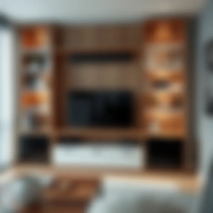 Stylish Functional TV and Bookshelf Unit Stylish TV and bookshelf unit showcasing a blend of functionality and aesthetics