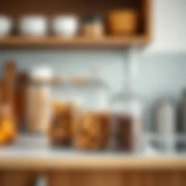 Stylish Kitchen Storage Solution Stylish kitchen storage solution featuring glass canisters