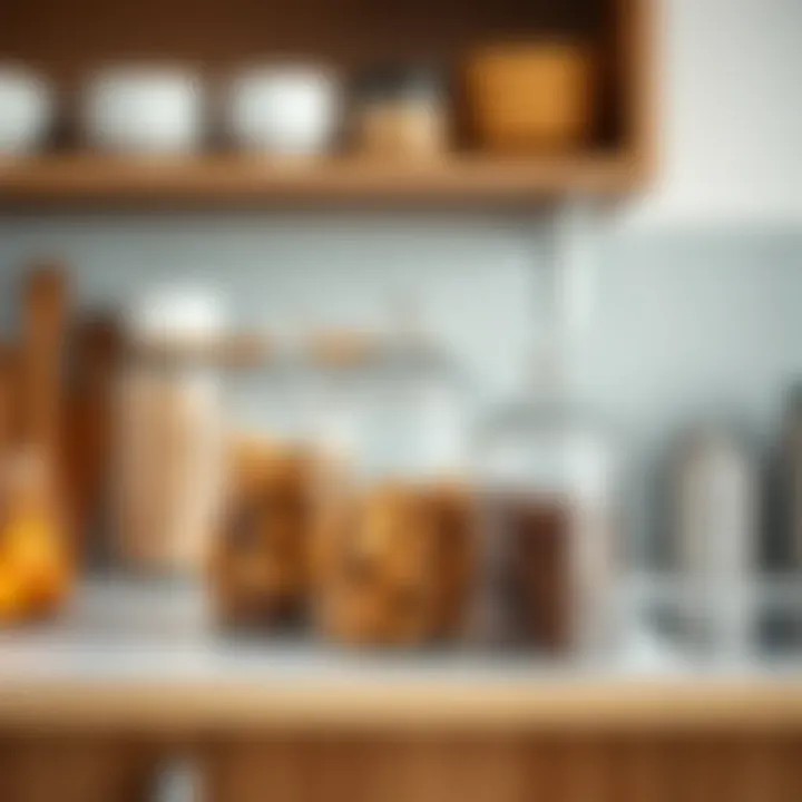 Stylish Kitchen Storage Solution Stylish kitchen storage solution featuring glass canisters