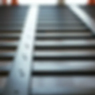 Close-up of sturdy metal slats showcasing durability