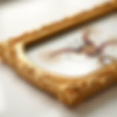 Close-up of a high-quality 5x7 gold frame