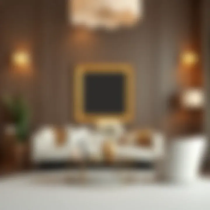 Stylish interior featuring a 5x7 gold frame