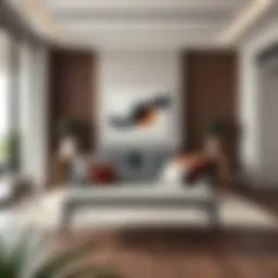 Elegant bench complementing a modern living room