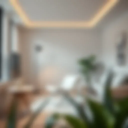 Elegant design of a white fold-up chair in a modern living room.