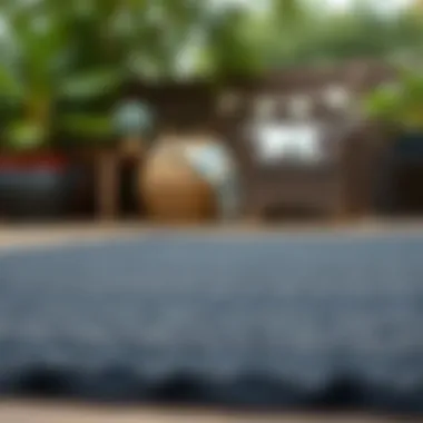 Different materials used in black outdoor rugs