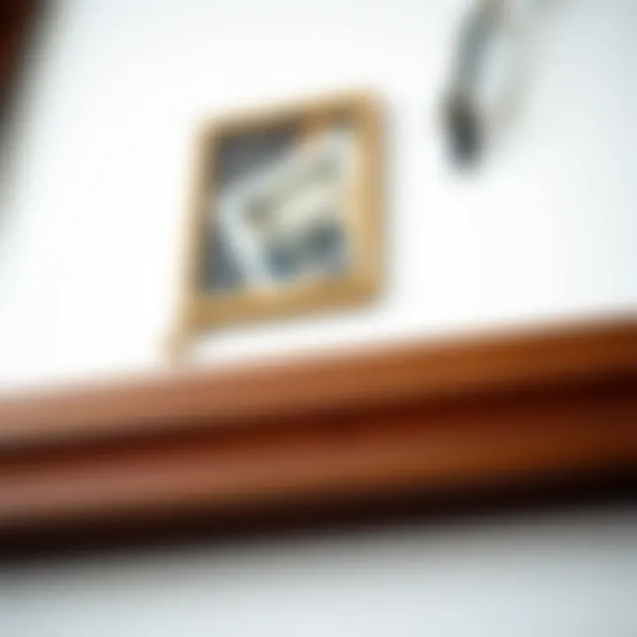 Close-up of a well-maintained brown photo frame showcasing its texture