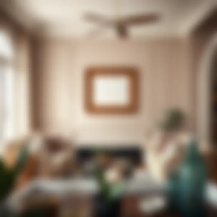 Charming living room featuring a brown photo frame as a focal point