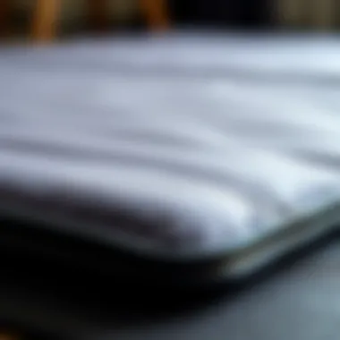 Close-up view of a fold out gymnastics mat’s texture