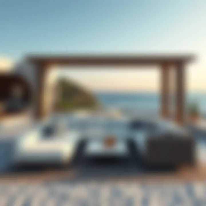 Contemporary outdoor couch in a beach setting