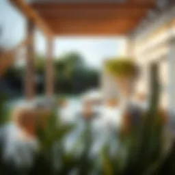 Elegant shaped outdoor couch enhancing a garden patio