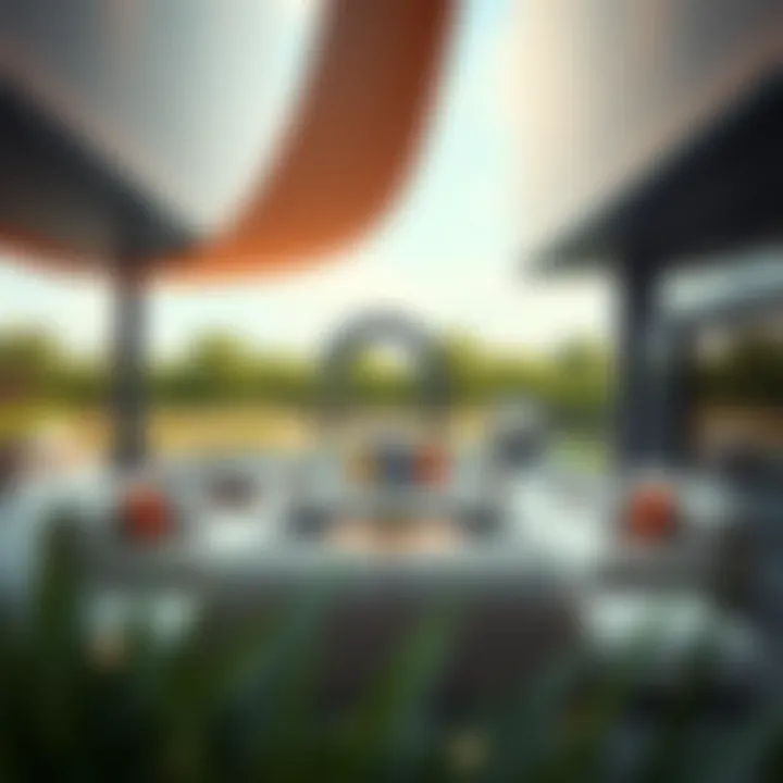 Luxurious outdoor lounge area with modular shaped couches