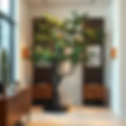 Stylish entryway tree showcasing modern design