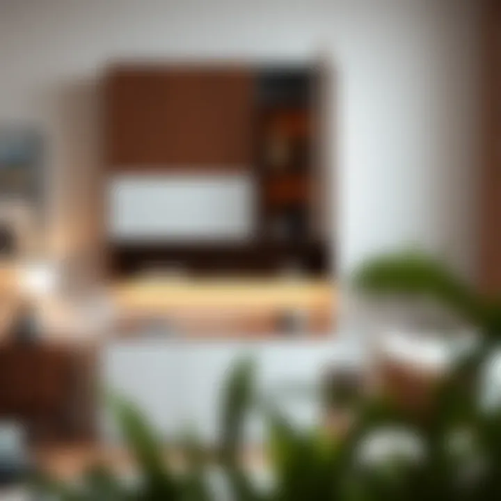 Elegant wall mounted lockable cabinet showcasing modern design