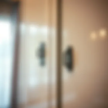 Close-up of security features in a lockable cabinet