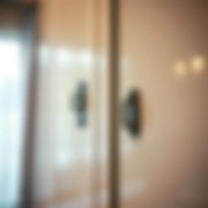 Close-up of security features in a lockable cabinet