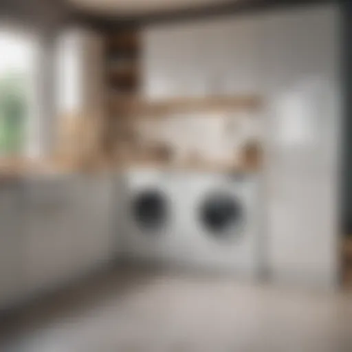 Stylish utility room wall cabinets in a modern setting