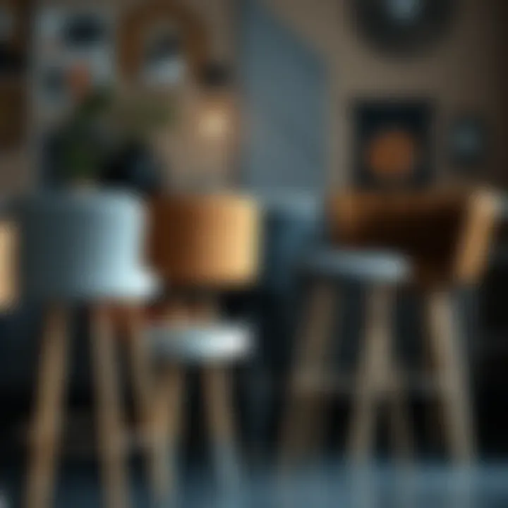 Diverse Materials for Bar Stools Variety of materials used in bar stools with backs displayed together