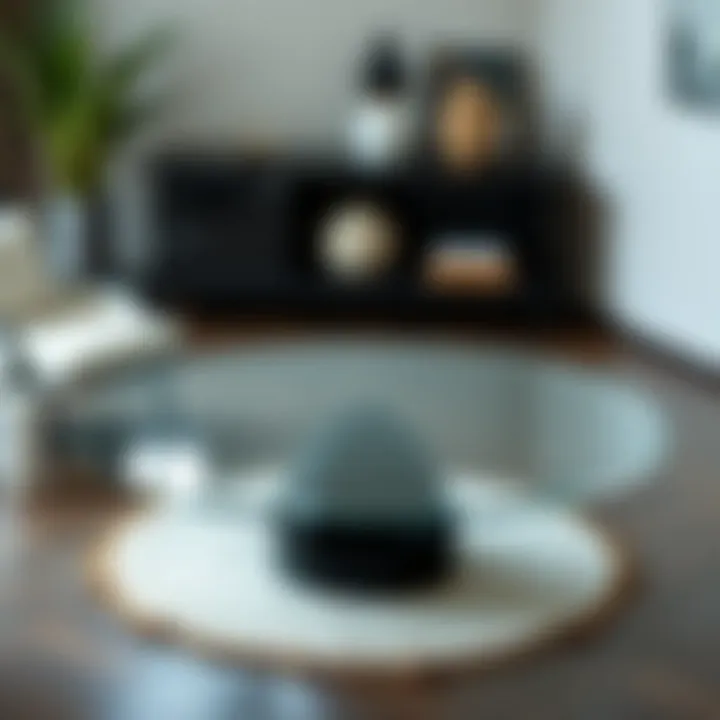 Contemporary glass round table top with minimalist design