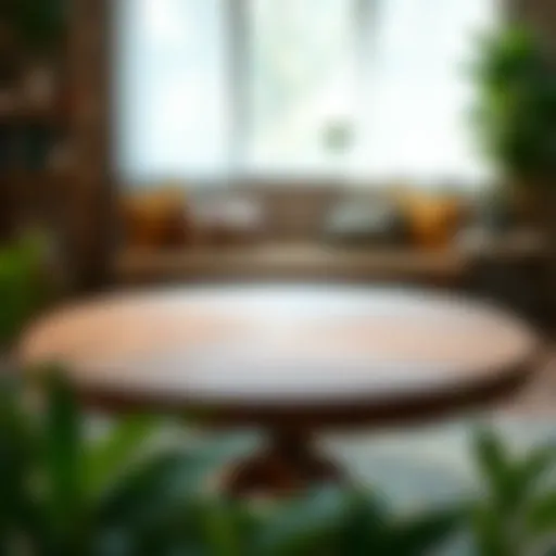 Natural Beauty of Wooden Round Table Tops Elegant wooden round table top showcasing natural grain patterns