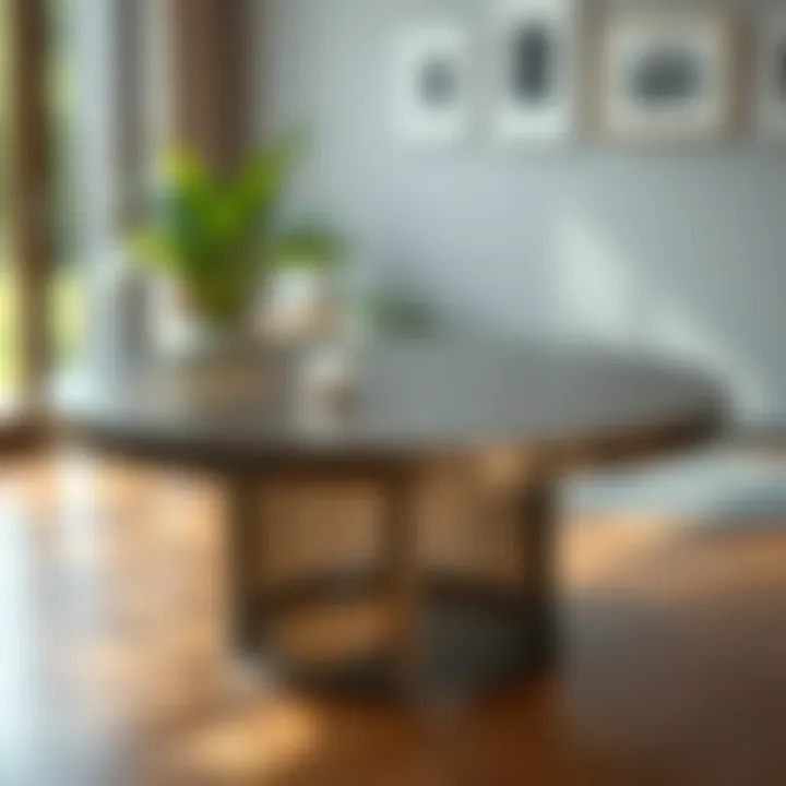 Stylish metal round table top with industrial finish