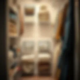 A beautifully organized closet featuring wire storage baskets in various sizes, showcasing effective space utilization.